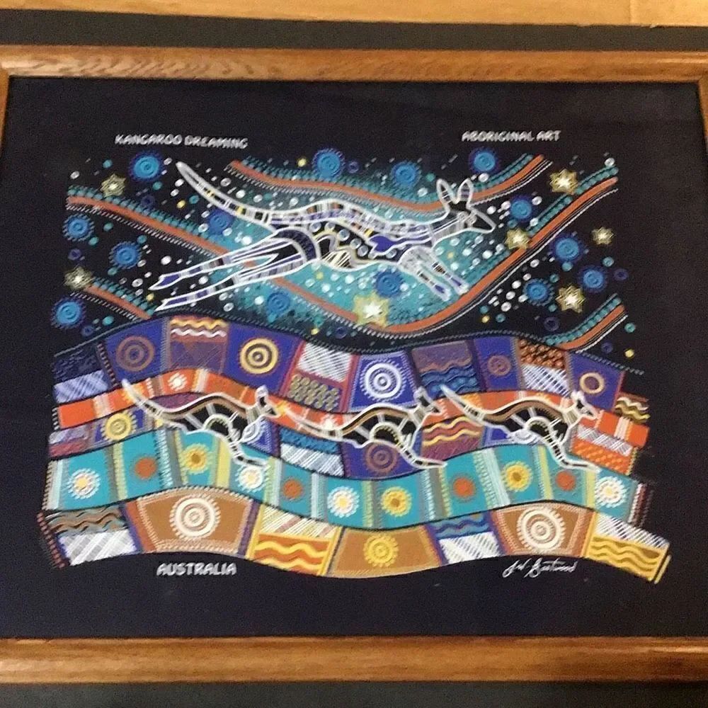  Art “ kangaroo dream” by J W Eastwood art only frame is bad